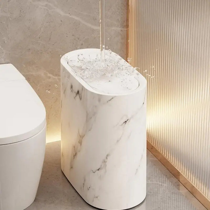 EcoHide Compact Trash Can with Hidden Lid Bowlift