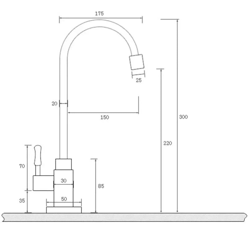 BowLift | Antique brass swan neck tap for kitchen