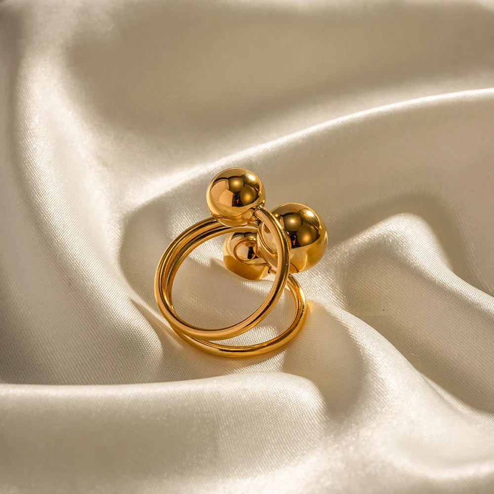 BowLift | 18k Bold Three Ball Open Ring
