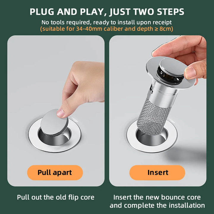 BowLift | Pop-up Anti Clogging Drain Sink Strainer Filter