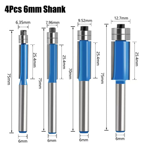 BowLift | Shank Flush Trim Bit Set