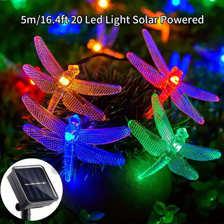 BowLift | Solithia Dragonfly Light String | Solar | 8 Modes | IP65 Weatherproof | 5m 20 LEDs