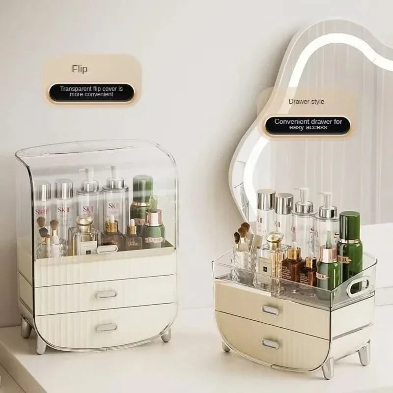 BowLift | Rechargeable Cosmetic Organizer – Transparent Dustproof Makeup