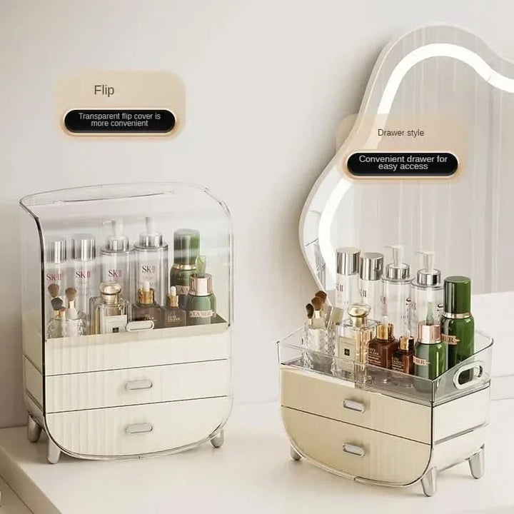 BowLift | Rechargeable Cosmetic Organizer – Transparent Dustproof Makeup