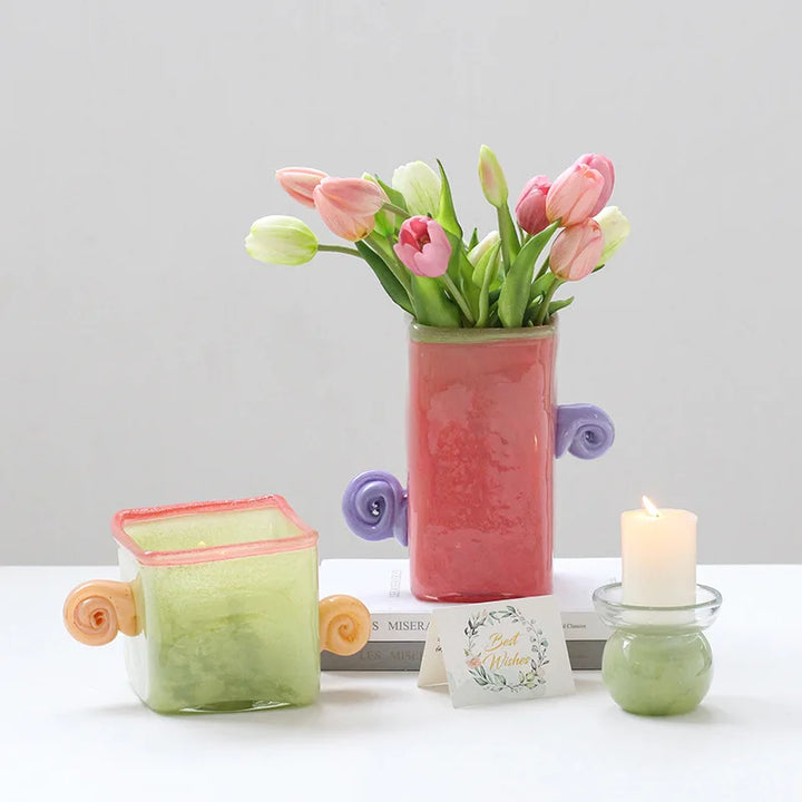 Glass Vase with Binaural Handle | Bowlift