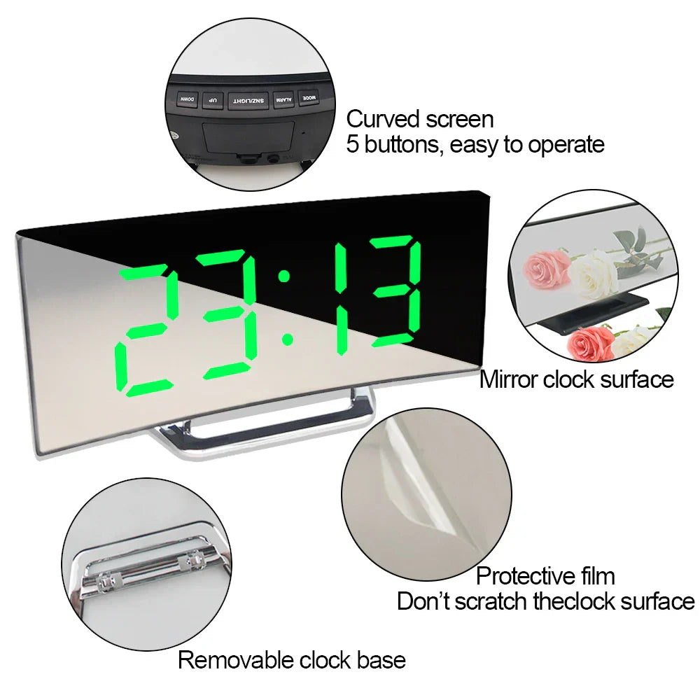 BowLift | Curved Screen Digital Alarm Clock