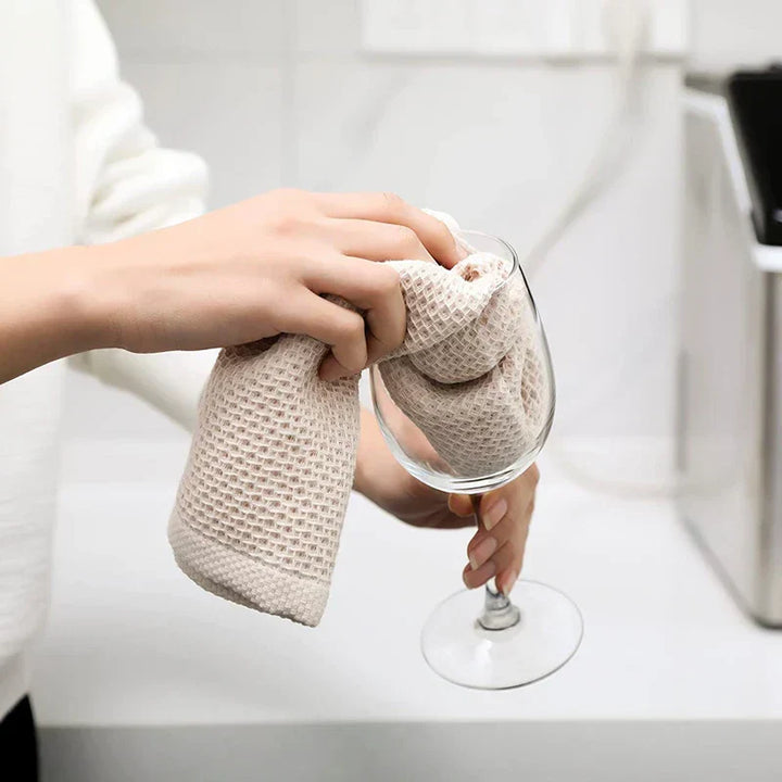 BowLift | EcoWaffle Dish Towel | 100% Cotton | Absorbent & Quick-Drying | Honeycomb Design