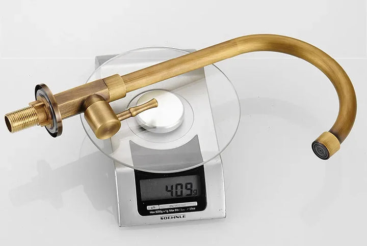 BowLift | Elegant Swan Neck Kitchen Faucets made of Antique Brass