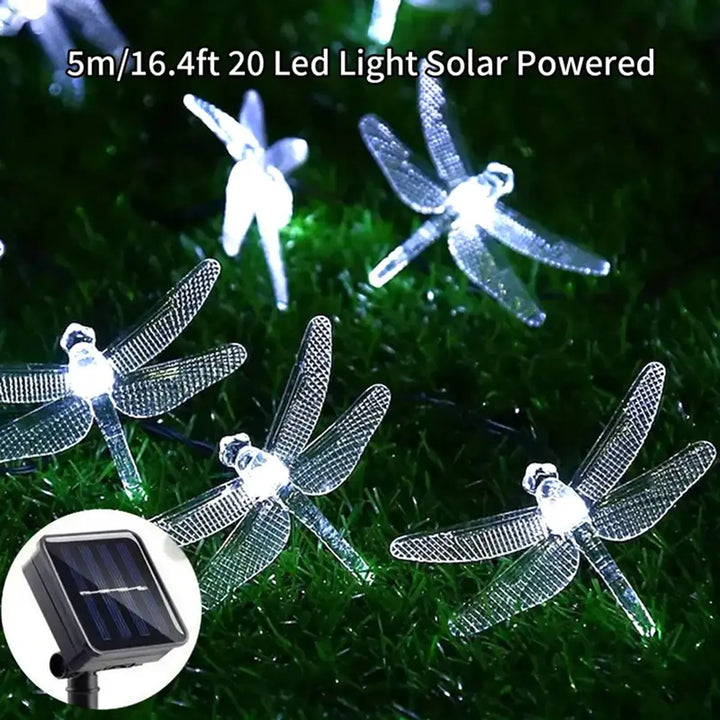 BowLift | Solithia Dragonfly Light String | Solar | 8 Modes | IP65 Weatherproof | 5m 20 LEDs