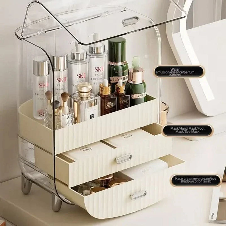BowLift | Rechargeable Cosmetic Organizer – Transparent Dustproof Makeup