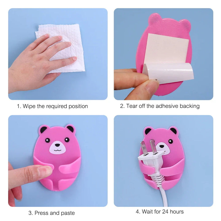 BowLift | Bear Hug Self-Adhesive Wall Plug Holder