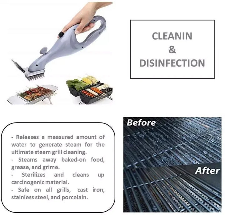 BowLift | GrillMaster BBQ Cleaning Brush | Effective Steam Cleaning | With Scraper & Rust Protection