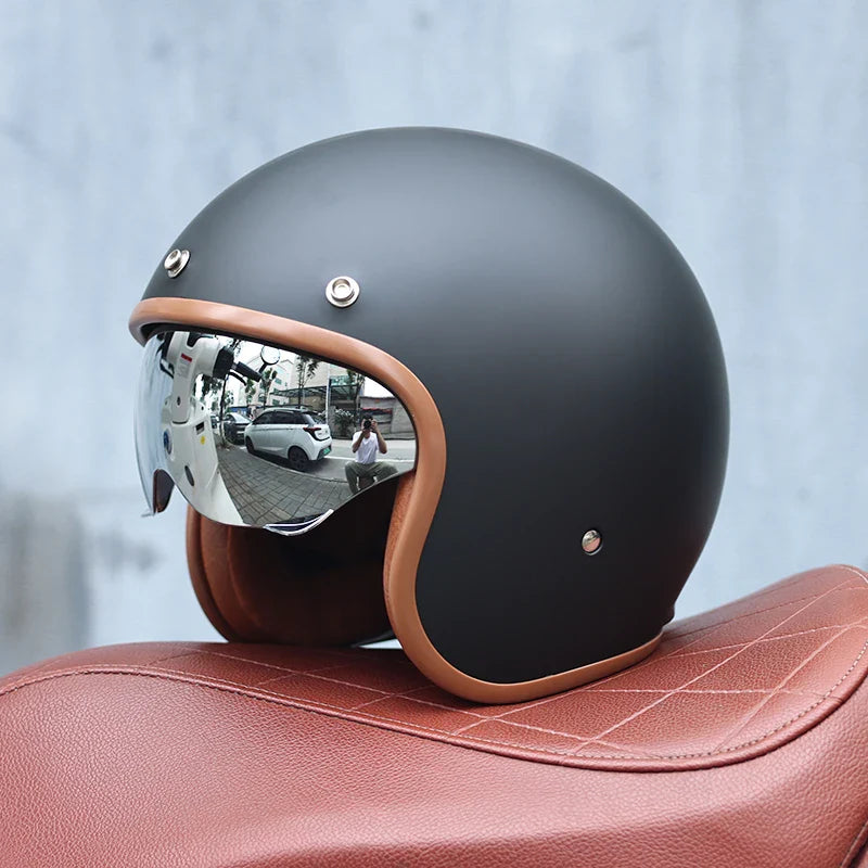BowLift | Retro Motorcycle Helmet 3/4 Open Face – Valor