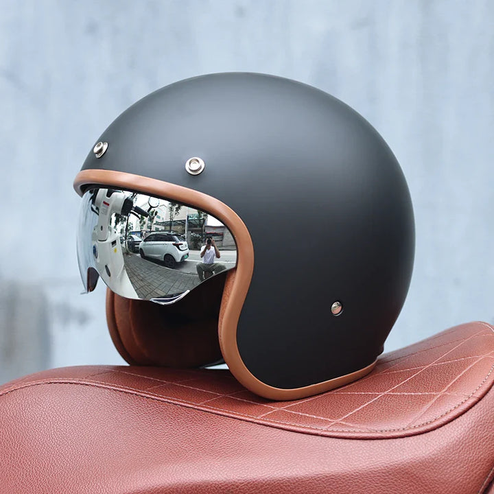 BowLift | Retro Motorcycle Helmet 3/4 Open Face – Valor