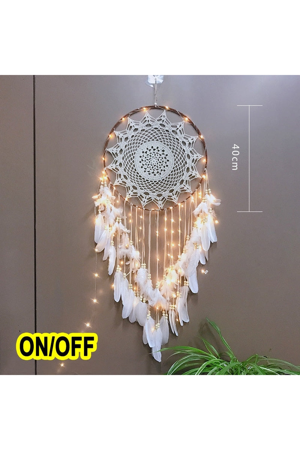 Large Decorative Dreamcatcher with Organic Material Design