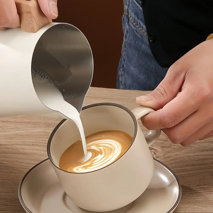 BowLift | Scandinavian Wood Handle Stainless Milk Pitcher