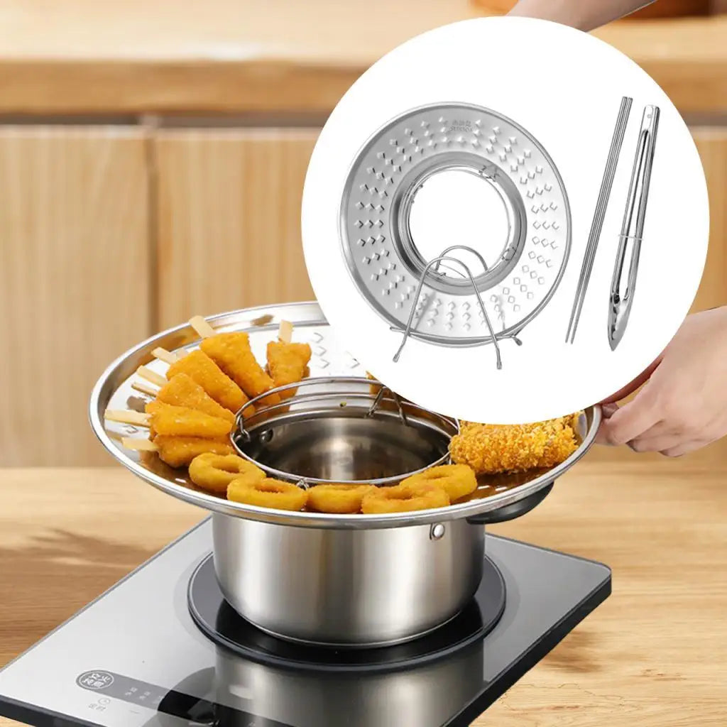BowLift | Splashproof Frying Oil Filter Tray Kitchen Strainer Rack