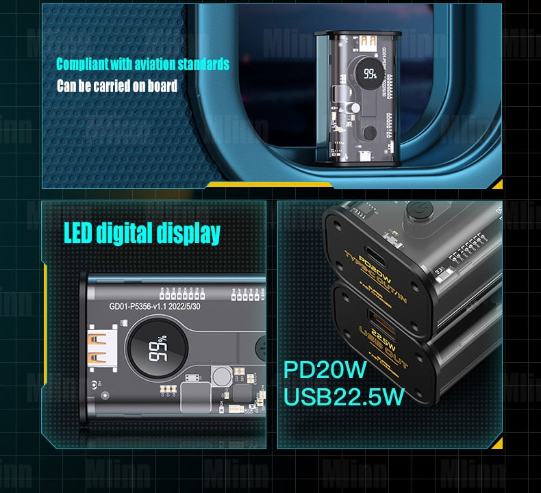 BowLift | Digital Display Transparent Power Bank