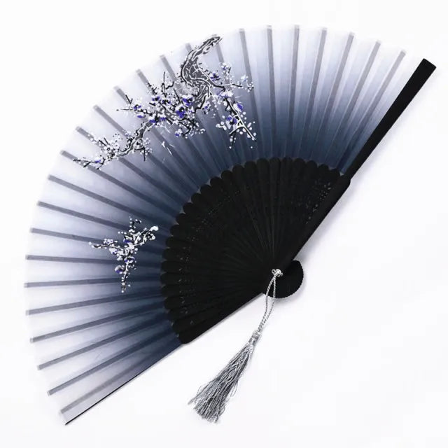 Traditional Japanese Style Floral Hand Fan | Bowlift