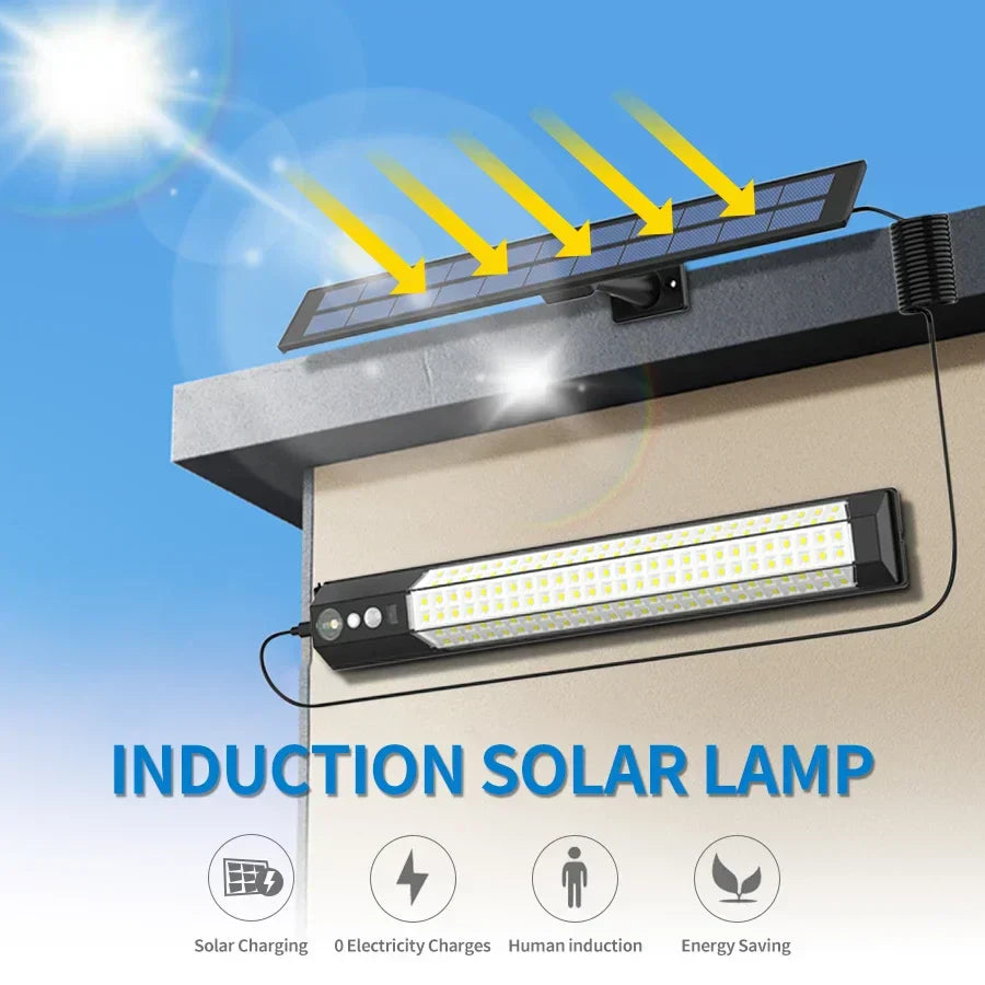 BowLift | Solario Split Solar Lamp | 158 LEDs | Motion Sensor & Remote Control | 10W Solar Light
