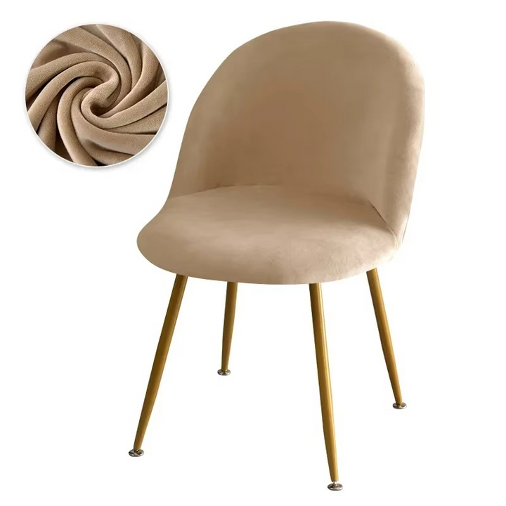 BowLift | Elastic Velvet Chair Covers - Stretch Low Back Slipcovers for Dining and Makeup Chairs