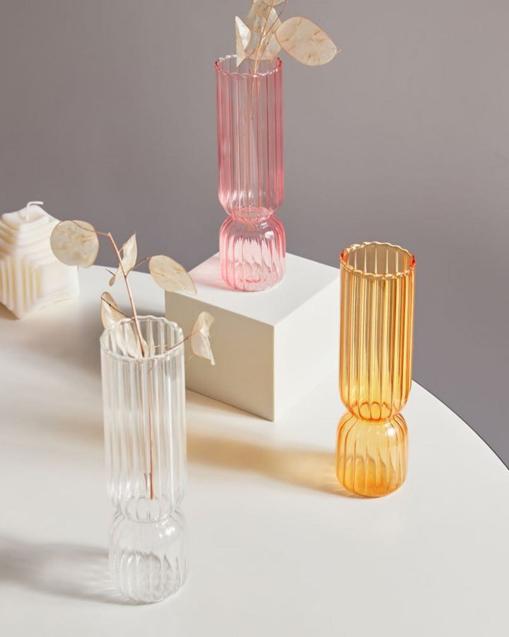 Scallop Cylinder Glass Vase | Bowlift