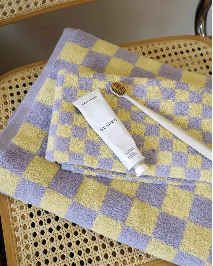 Checkerboard Cotton Towel | Bowlift