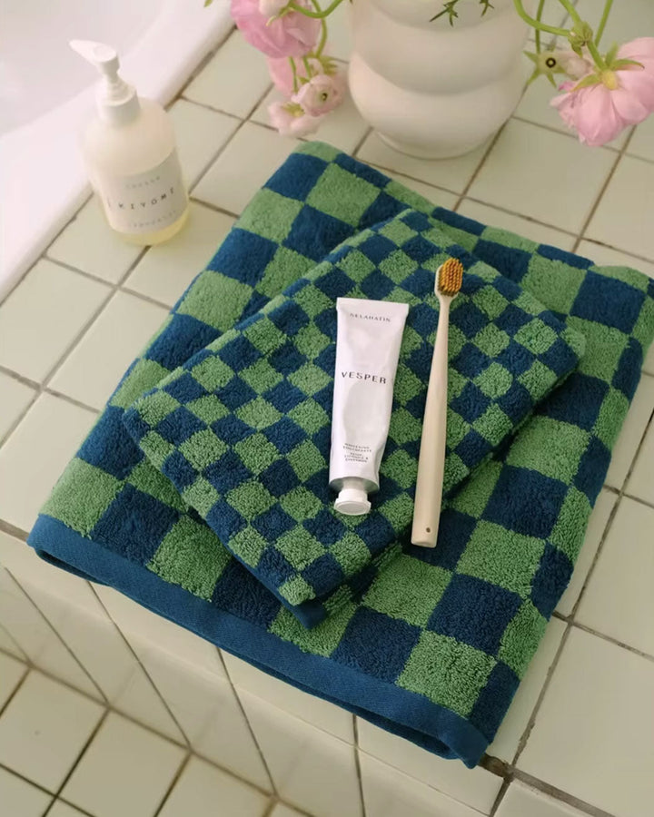 Checkerboard Cotton Towel | Bowlift