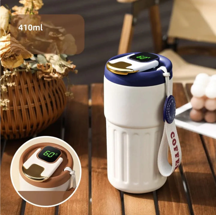 BowLift | Compact thermos cup with temperature display – 410ml cup for hot and cold drinks