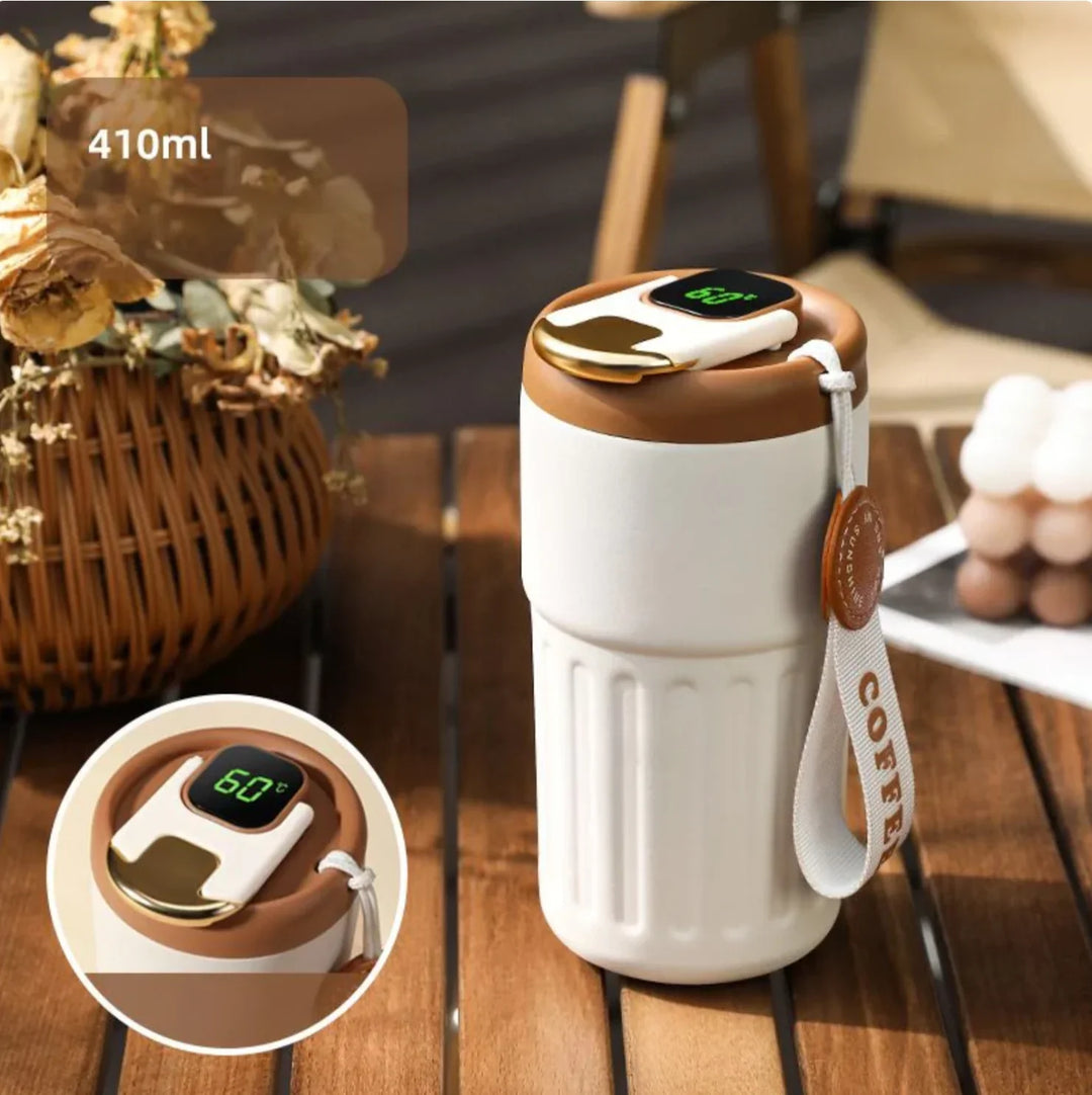 BowLift | Compact thermos cup with temperature display – 410ml cup for hot and cold drinks