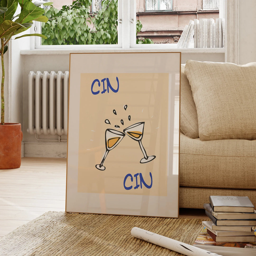 Cin Cin Wall Art – Retro Moderno Cocktail Decor | Bowlift