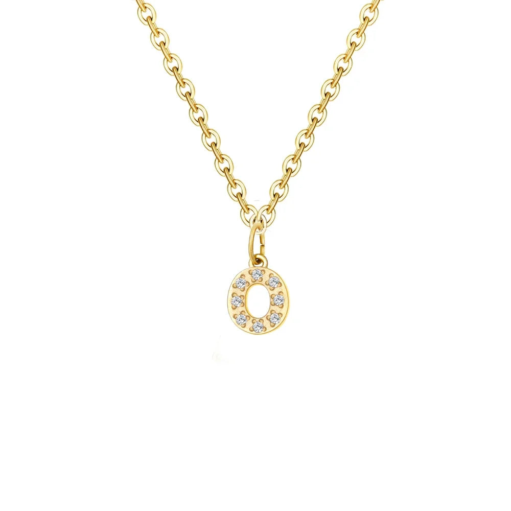 BowLift | Dainty Zircon Letter Initial, Number, Symbol Chain Necklace