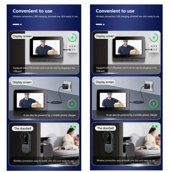 BowLift | Wireless Video Doorbell with Intercom & Night HD Vision – 4.3” IPS Display, Waterproof