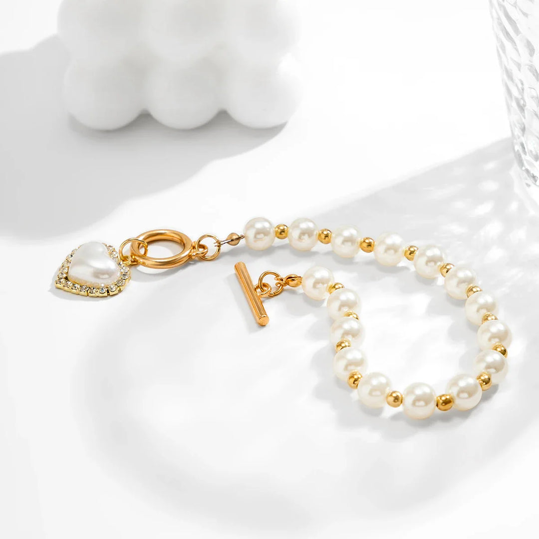 BowLift | Pearl Heart Diamond Accented Bracelet