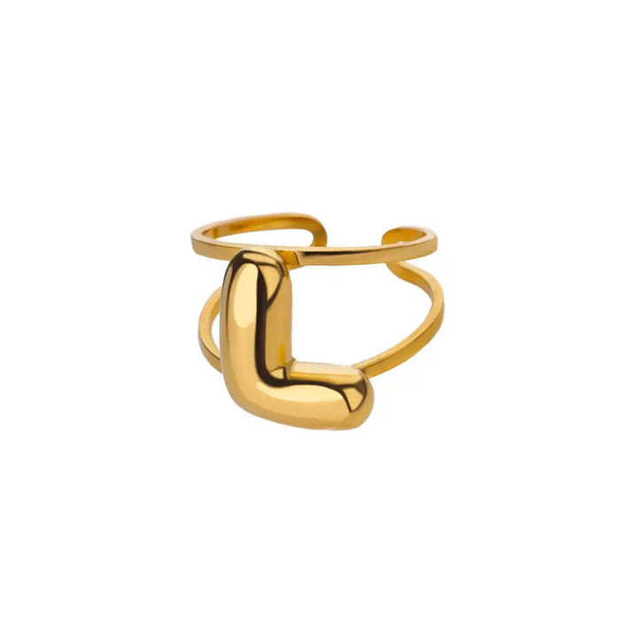 BowLift | Adjustable Open Band Bubble Letter Initial Ring