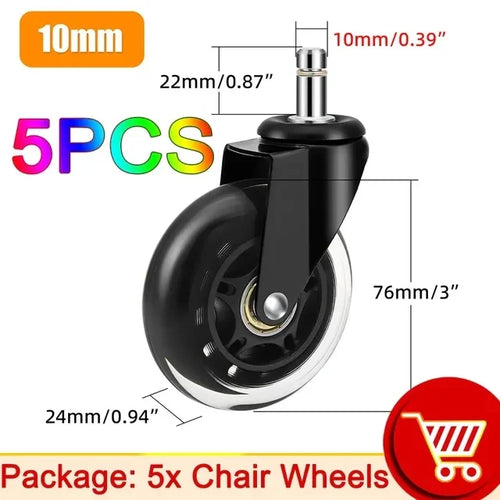 BowLift | Swivel Roller Office Chair Wheels  5PCS