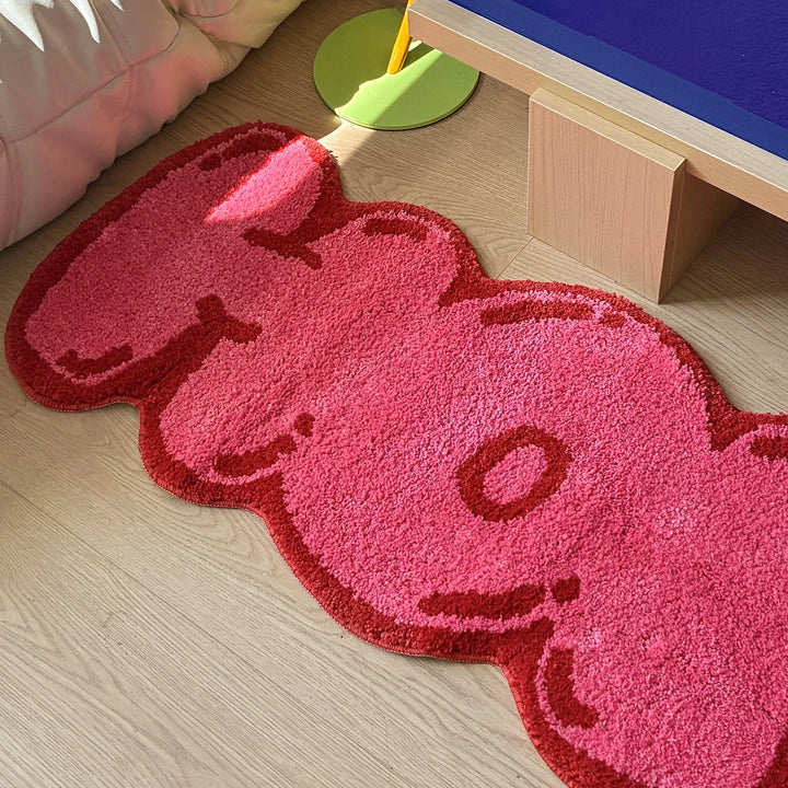 Pink Tufted "HOME" Balloon Font Rug | Bowlift