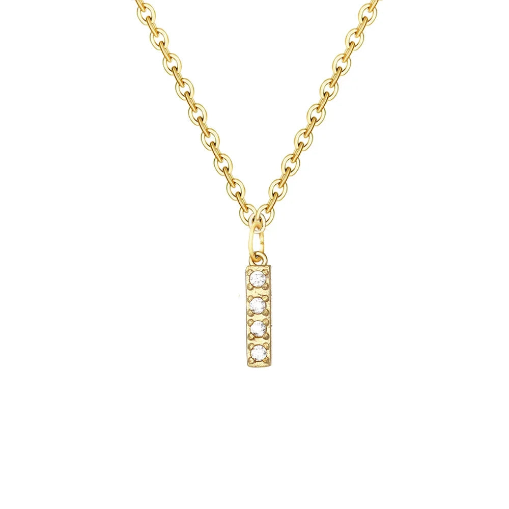 BowLift | Dainty Zircon Letter Initial, Number, Symbol Chain Necklace