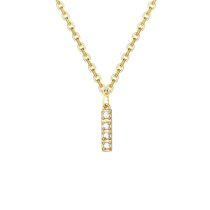 BowLift | Dainty Zircon Letter Initial, Number, Symbol Chain Necklace