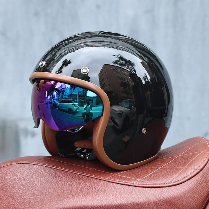 BowLift | Retro Motorcycle Helmet 3/4 Open Face – Valor