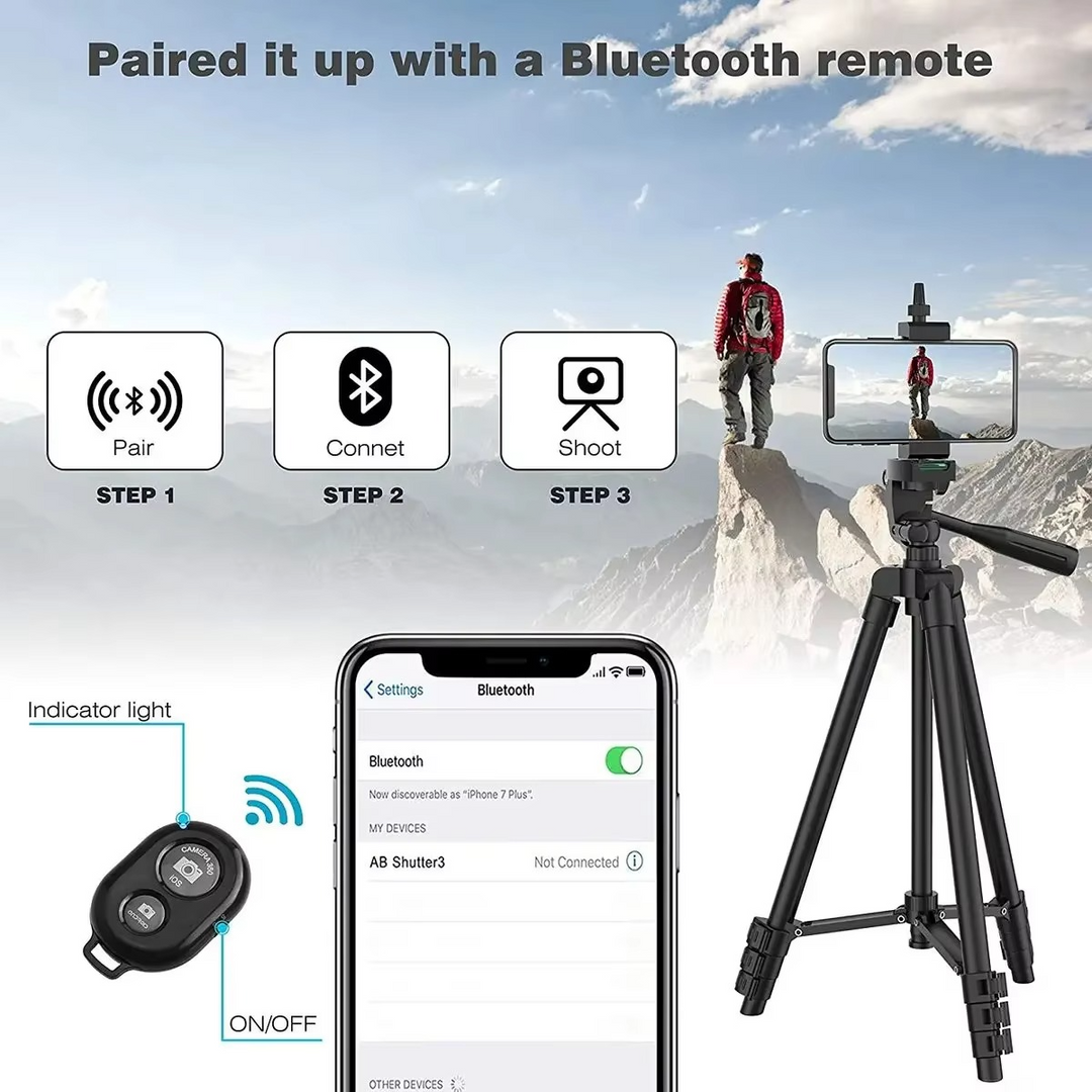 BowLift | Universal Lightweight Tripod Stand with Bluetooth Remote for Smartphones and DSLRs