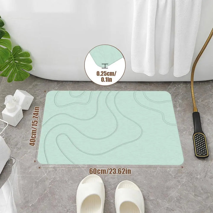 BowLift | Drysera Bath Mat | Bath Mat Stone Look | Quick Drying & Non-Slip | 40 × 60 cm | Diatomite & Rubber