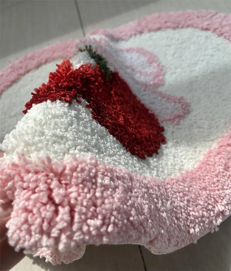 Pink Bow Heart Tufted Mat | Bowlift
