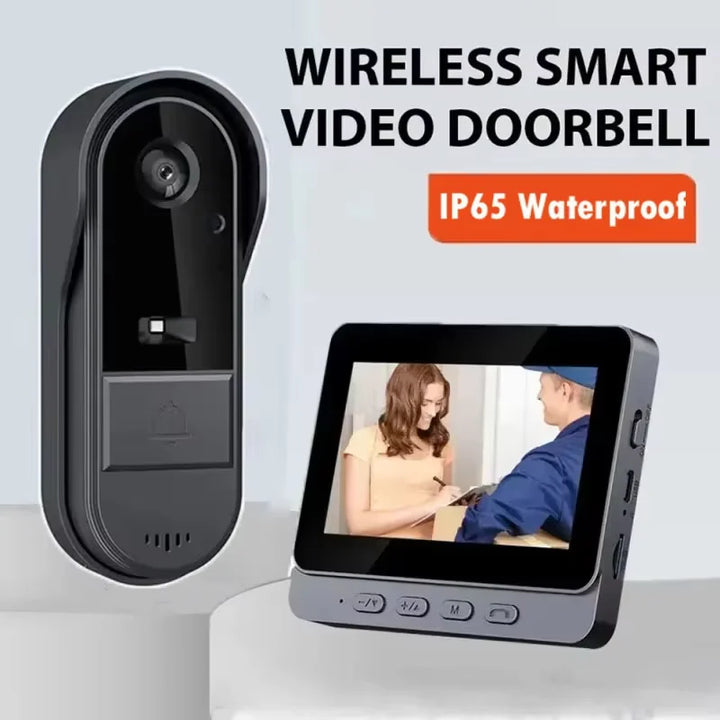 BowLift | Wireless Video Doorbell with Intercom & Night HD Vision – 4.3” IPS Display, Waterproof