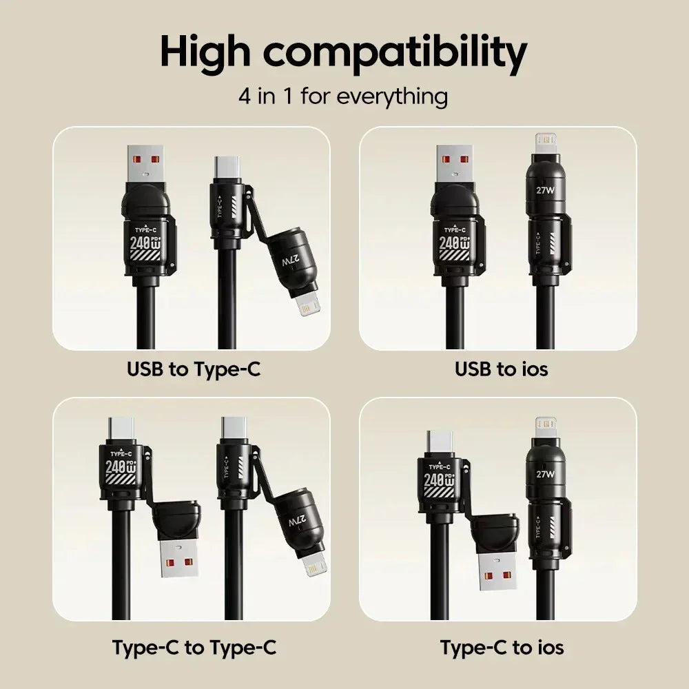 BowLift | 4in1 Extendable Universal Fast Charging Data Cable