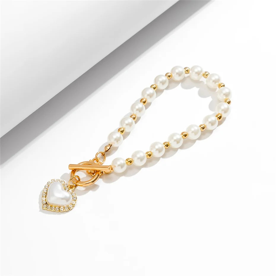 BowLift | Pearl Heart Diamond Accented Bracelet