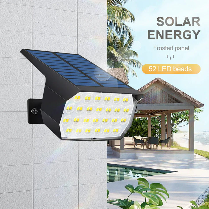 BowLift | Solar-Spotlight LumiYard 92LED | 2-colored garden lighting (Warm-/Cool white) | IP65 waterproof & automatic dusk sensor