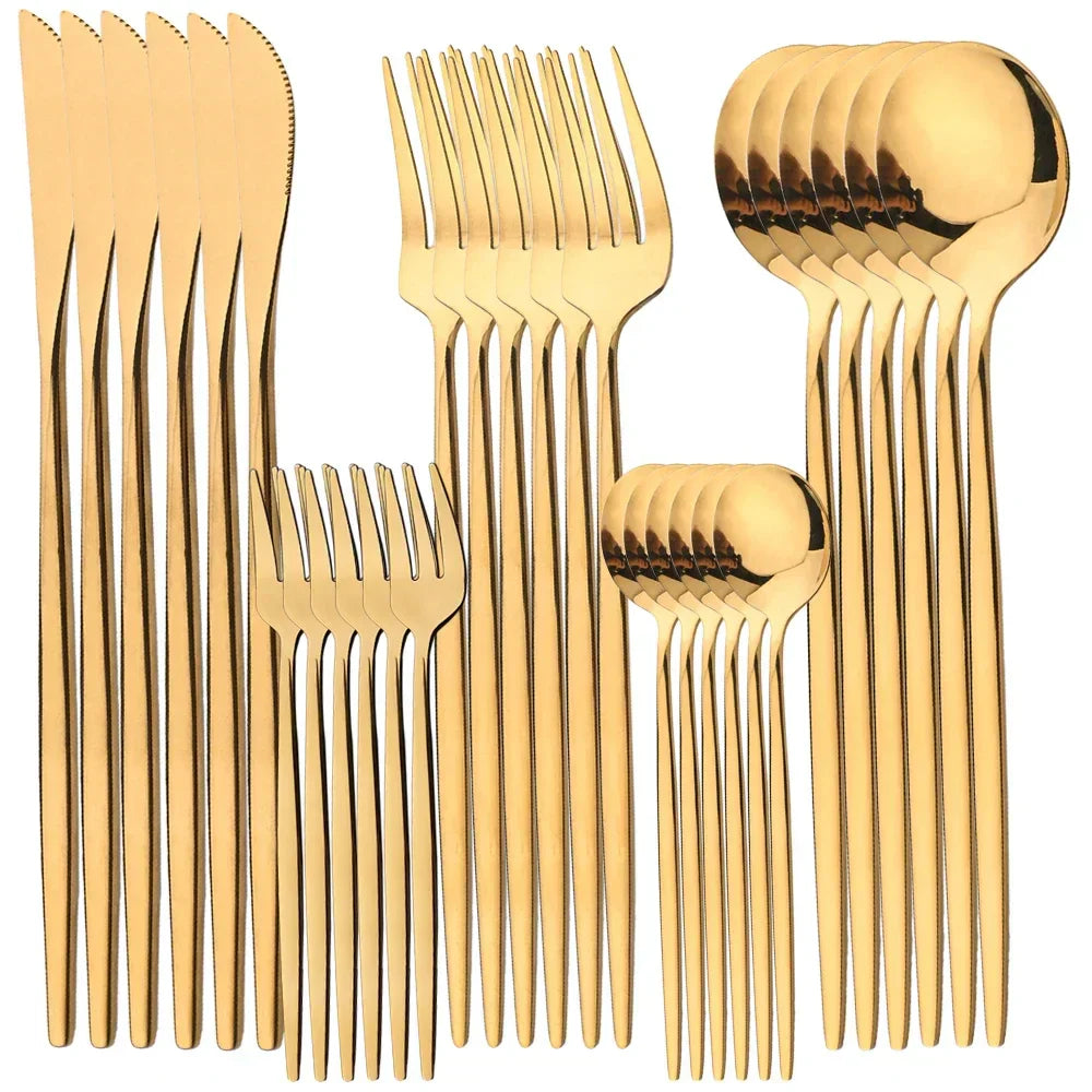 BowLift | RoyalMirror – Luxury Gold Cutlery Set