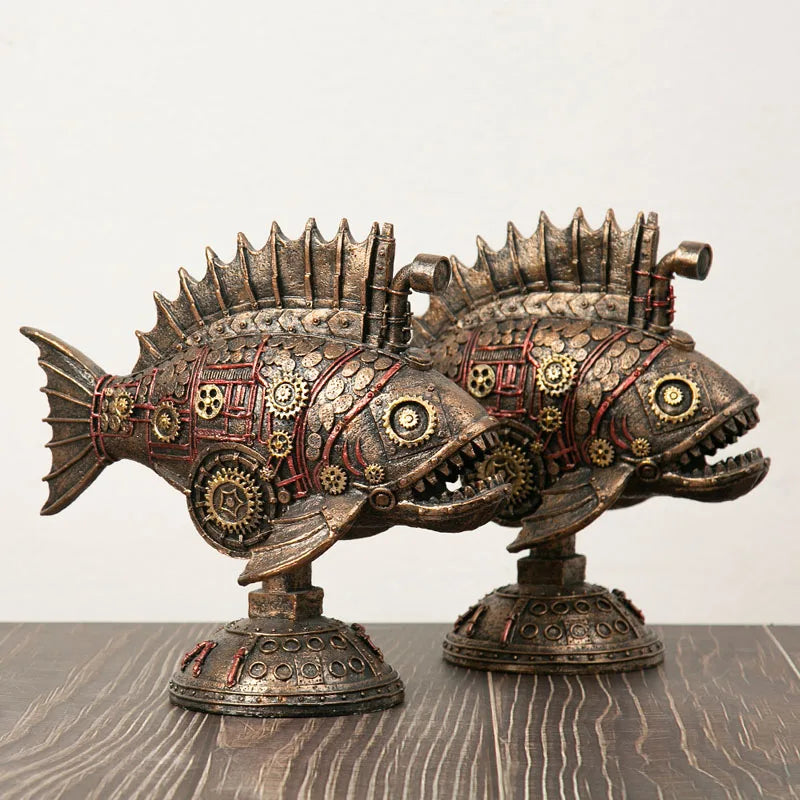 BowLift | Steampunk Mechanical Blackfish Figurine