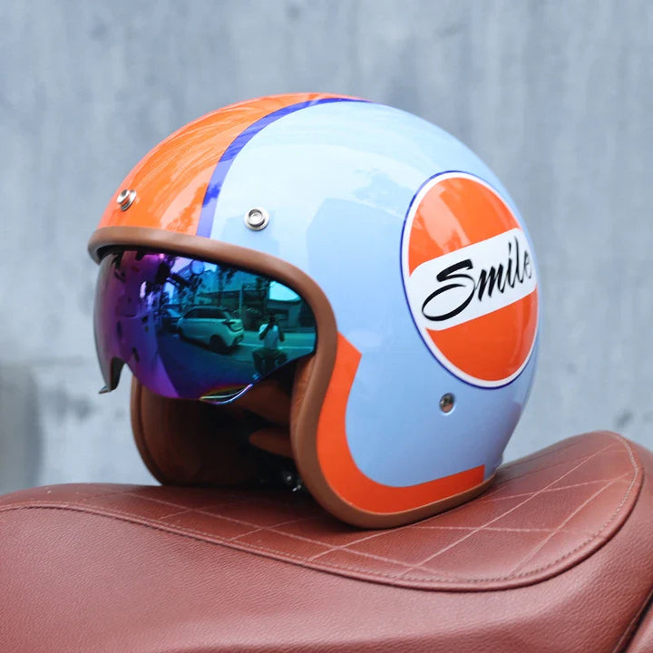BowLift | Retro Motorcycle Helmet 3/4 Open Face – Valor